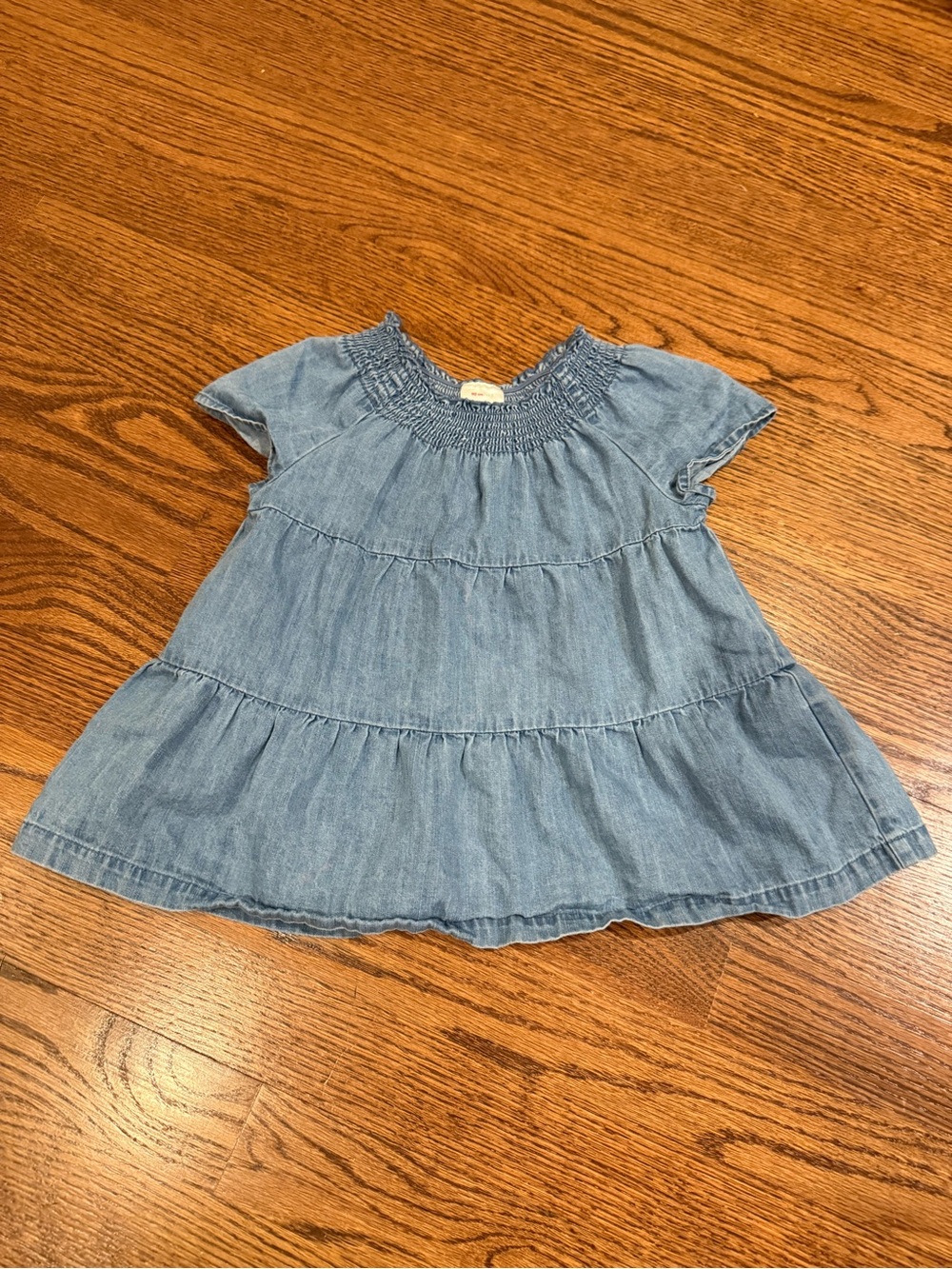 Hanna Andersson Chambray Tiered Short Sleeve Top